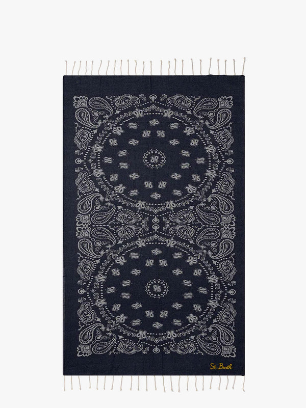 Foutas J N cotton beach towel with Logo print <BR/>