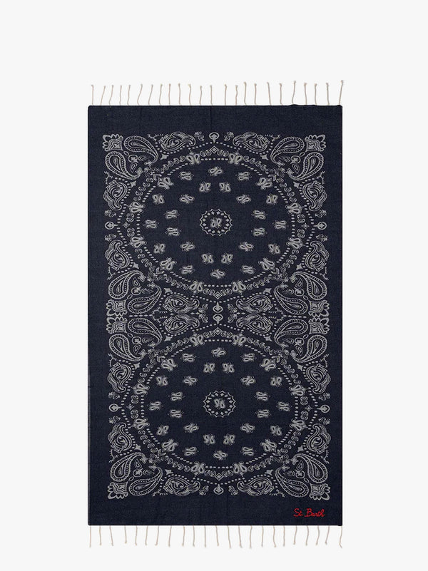 Foutas J N cotton beach towel with Logo embroidery