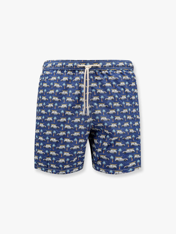Recycled nylon swim trunks with panda vojage 61