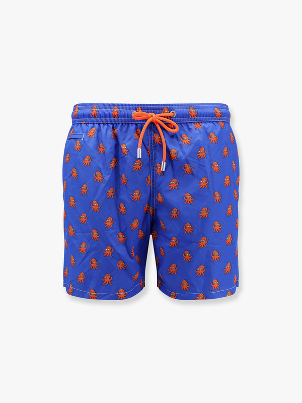 Lighting micro fantasy recycled nylon swim trunks with polpo sub print