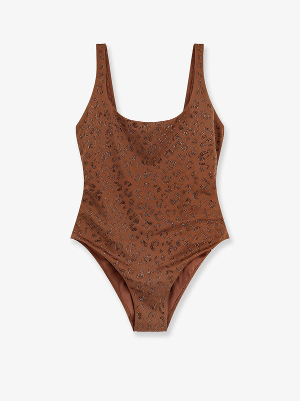 Mc2 Saint Barth Lora Shiny Strass Leopard One-Piece Swimsuit
