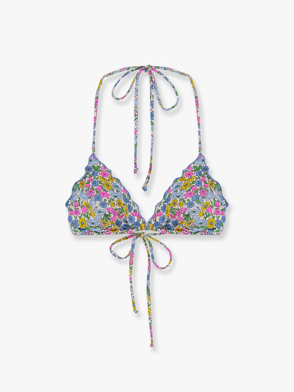 Sagittarius bikini top with poppy and daisy print