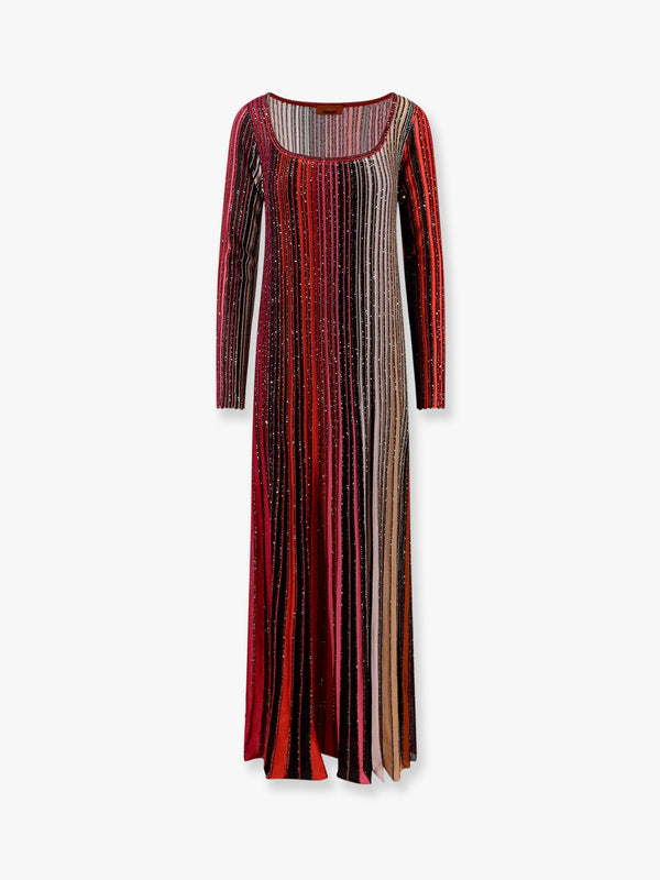 Multicolor viscose blend long dress