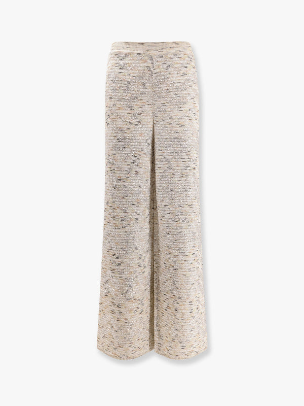 Multicolor viscose blend trousers with sequins