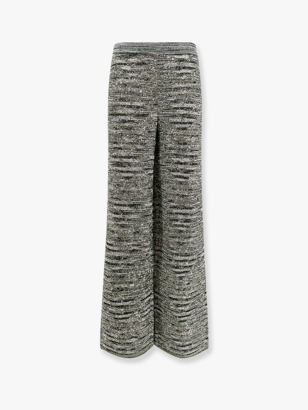 Multicolor viscose blend trousers with sequins