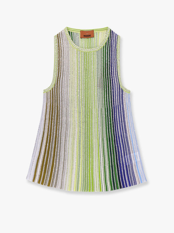 Multicolor viscose blend top with sequins