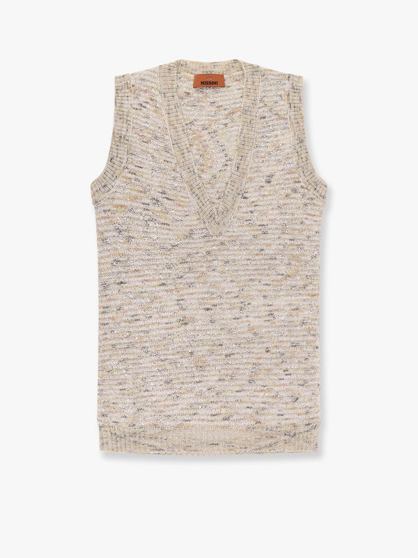 Multicolor viscose blend top with sequins