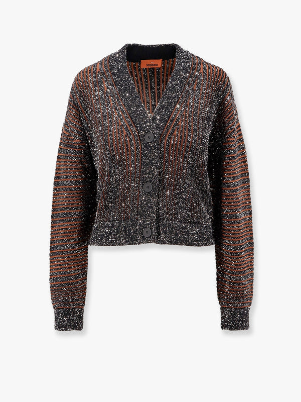Viscose cardigan with all-over sequins
