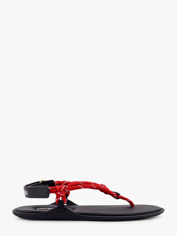 Rope sandals with leather details