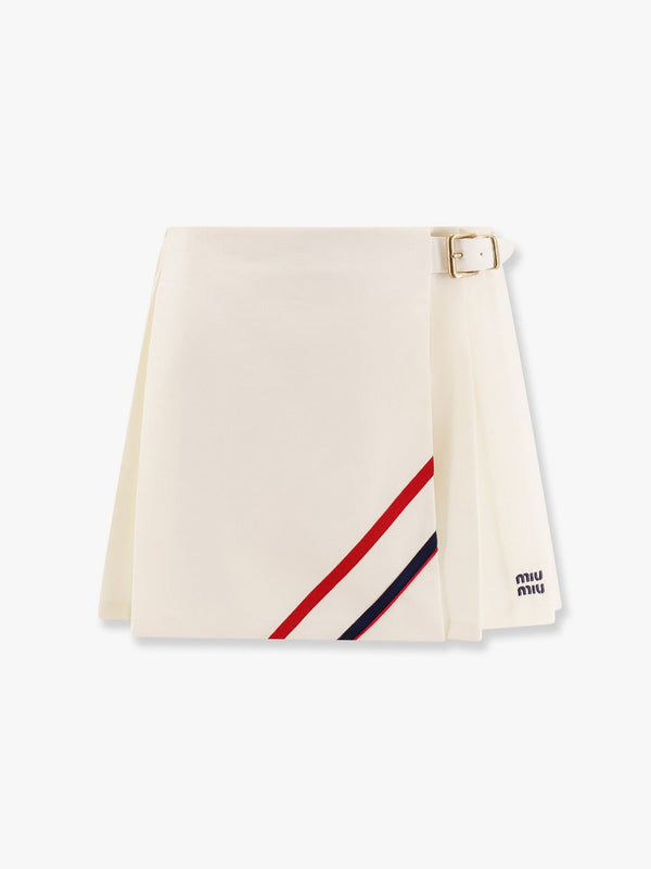 Plissé wool and mohair skirt