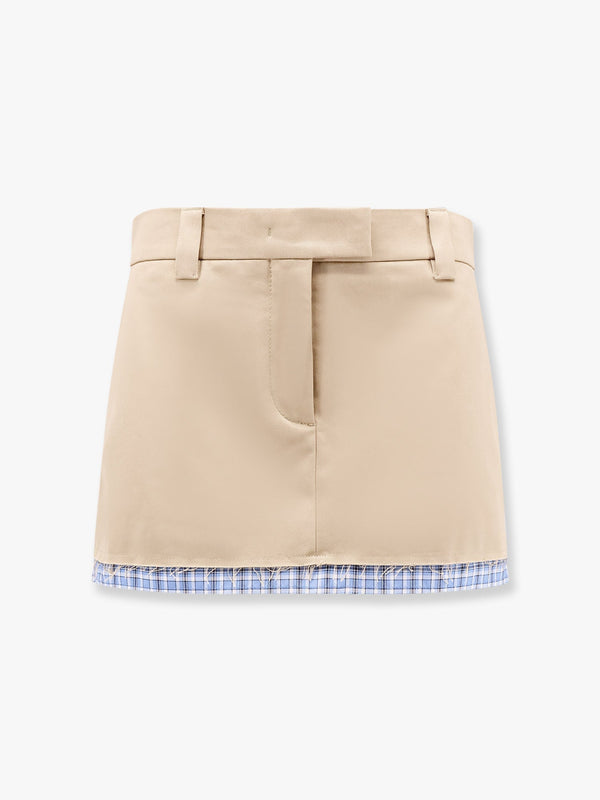 Cotton skirt with check insert on the bottom