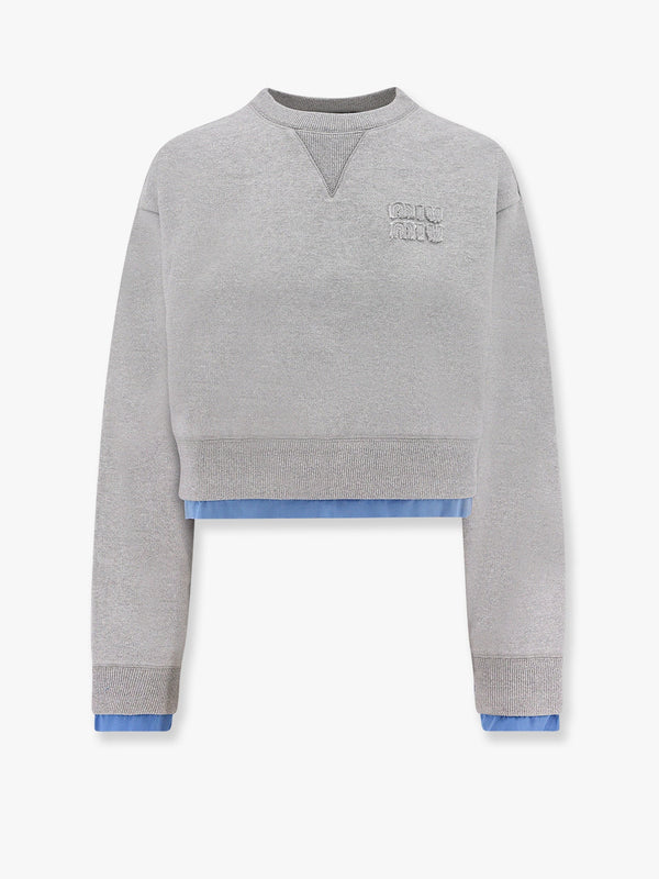 Cotton sweatshirt with miu miu patch