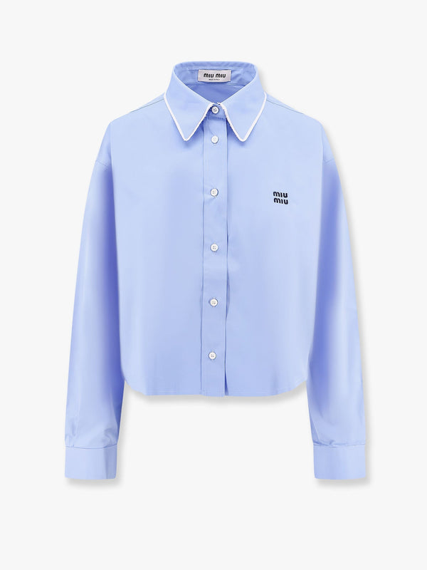 Cotton shirt with embroidered logo