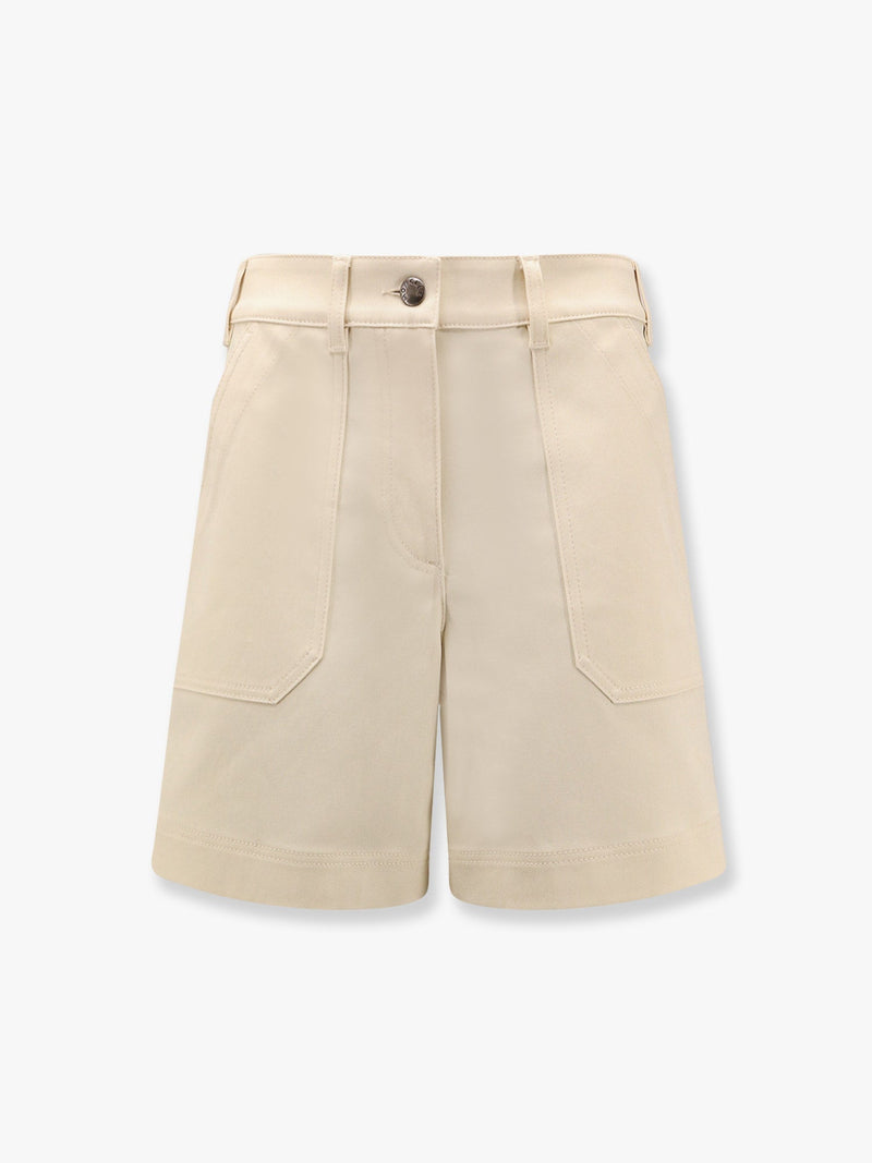 Moncler Moncler Stretch Cotton Shorts Beige Women - World Class Fashion