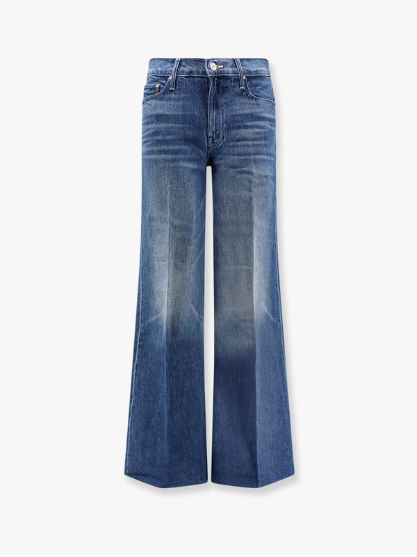 Mother Cotton Blend Jeans With Embroidered Monogram