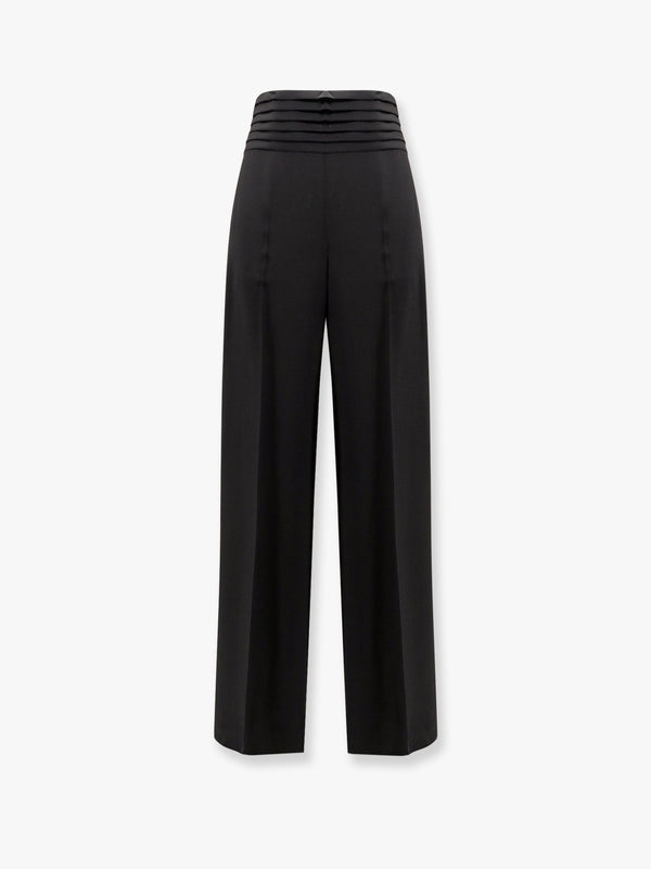 Satin trouser with pleated waist