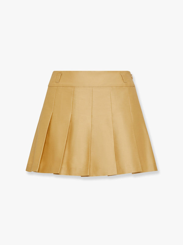 Cotton and silk mini skirt with shorts