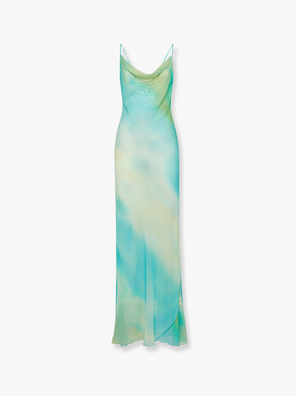 Multicolor silk long dress