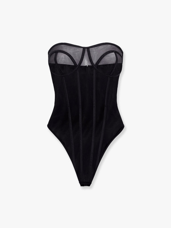 Stretch nylon Bustier Top