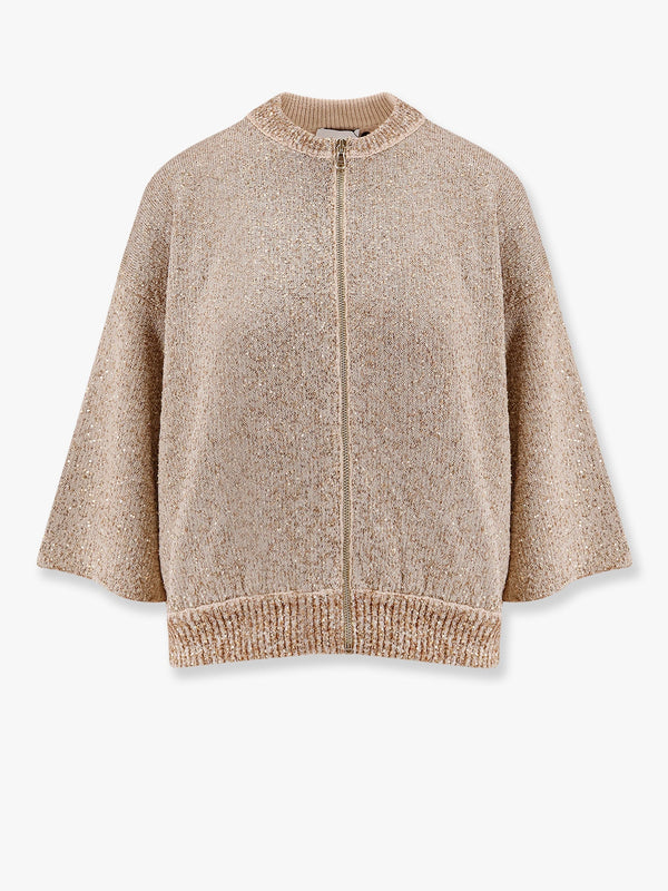 Cardigan with zip and all-over sequins