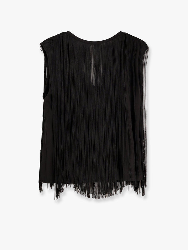Cotton and viscose top with fringes