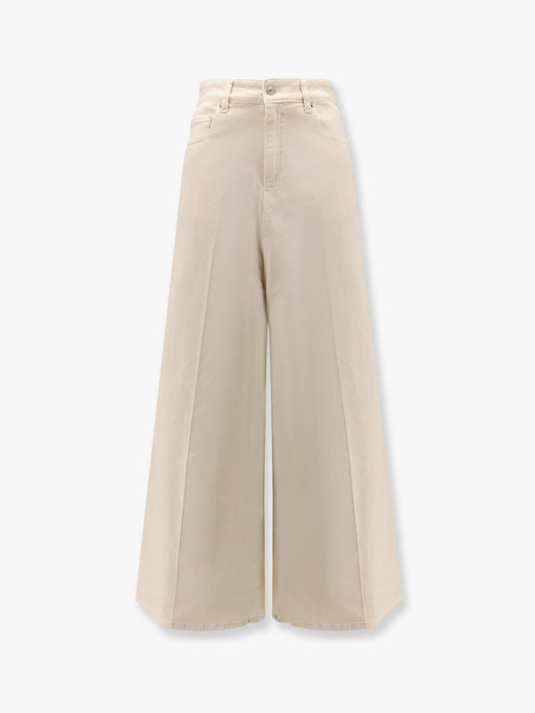 Wide fit stretch denim trouser