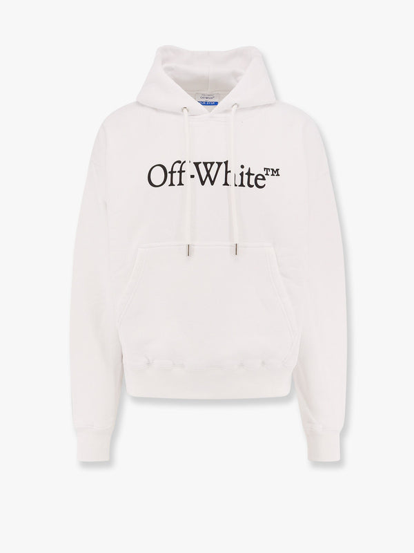 Off White Cotton Sweatshirt Whit Frontal Logo Print