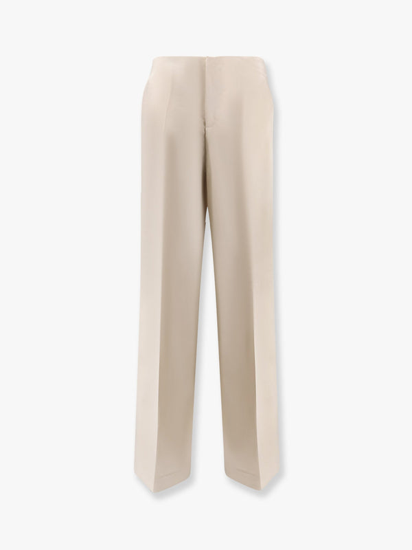 Satin trouser with wide leg