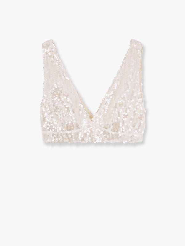 Crop fit top with macro sequins