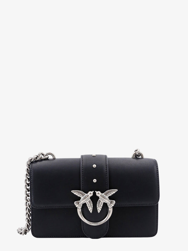 Leather shoulder bag with iconic love birds buckle