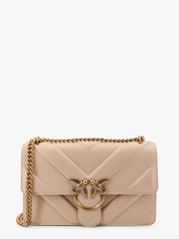 Love one classic matelassé leather shoulder bag with love birds buckle