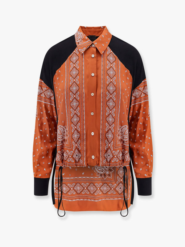 Pinko Clocks Viscose Shirt With Bandana Print