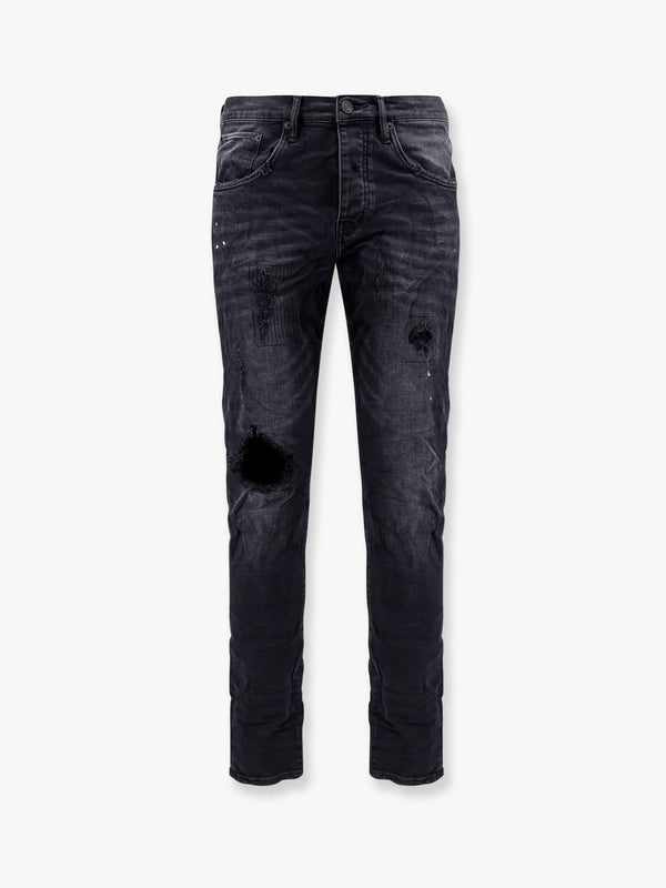 Black Repair Dropped Fit Jeans