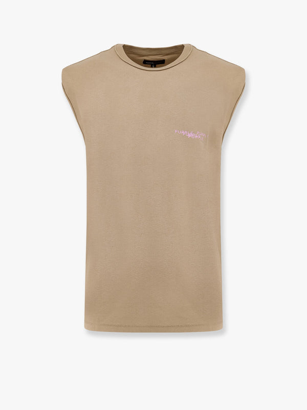 Textured Jersey Sleeveless t-shirt <BR/>
