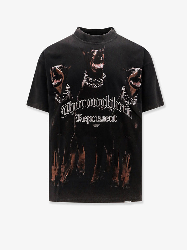 Cotton t-shirt with thoroughbred print