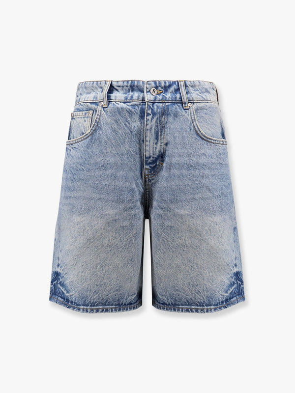 Represent Tailored Stone-Washed Denim Bermuda Shorts