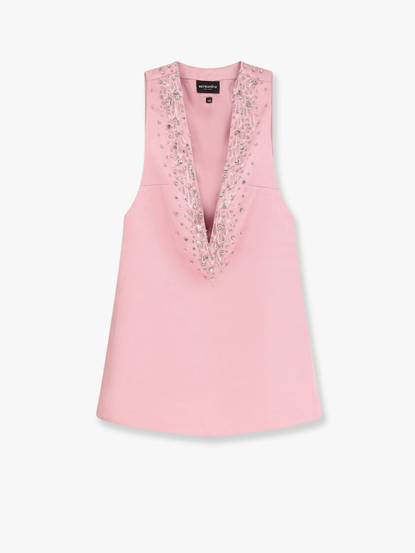 Maisy satin dress with rhinestones