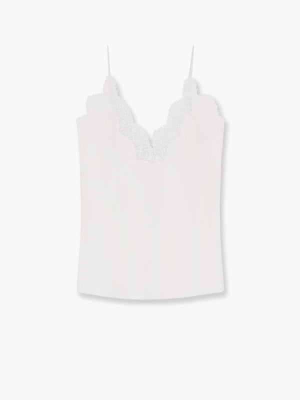 Silk top with lace profile