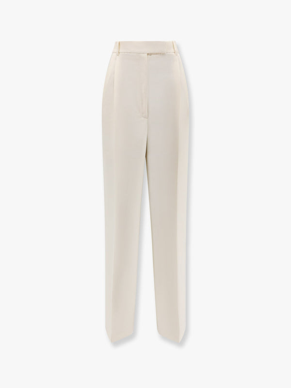 Recycled material trouser with wide leg