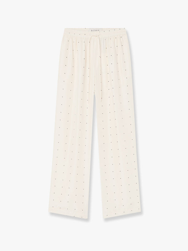 Polka-dots silk trouser