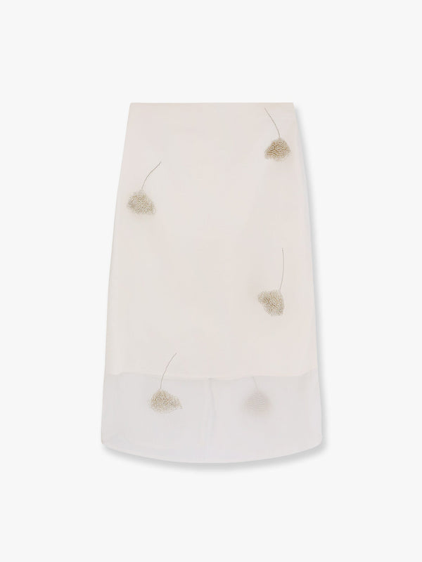 Silk skirt with jewel details