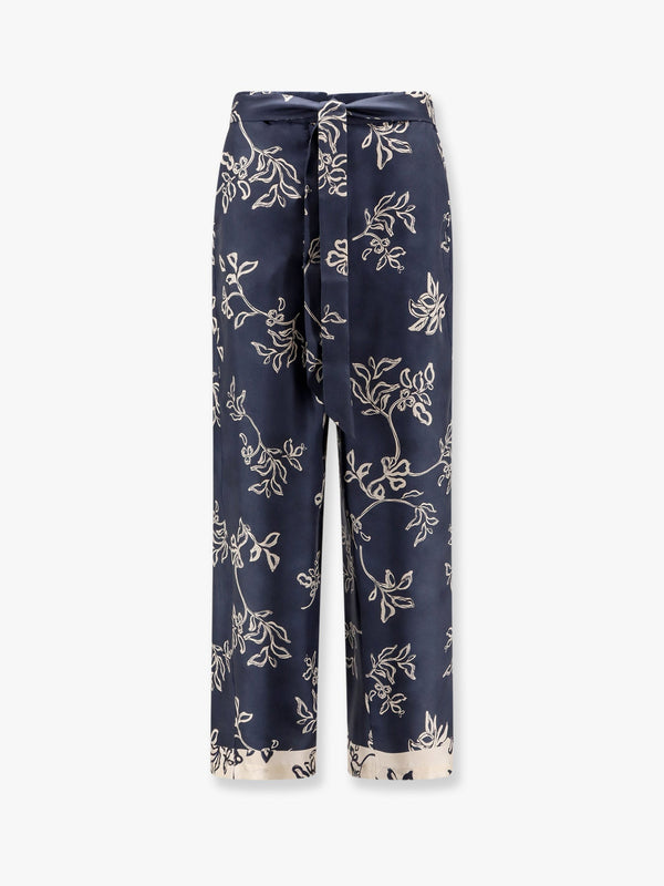 Cinzia silk trouser with floral print