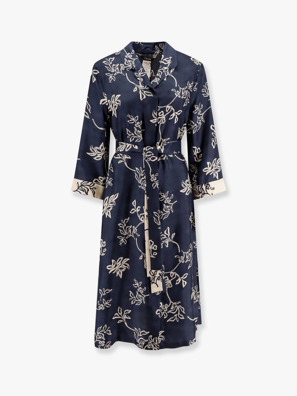 Timeo kaftan silk dress with floral print