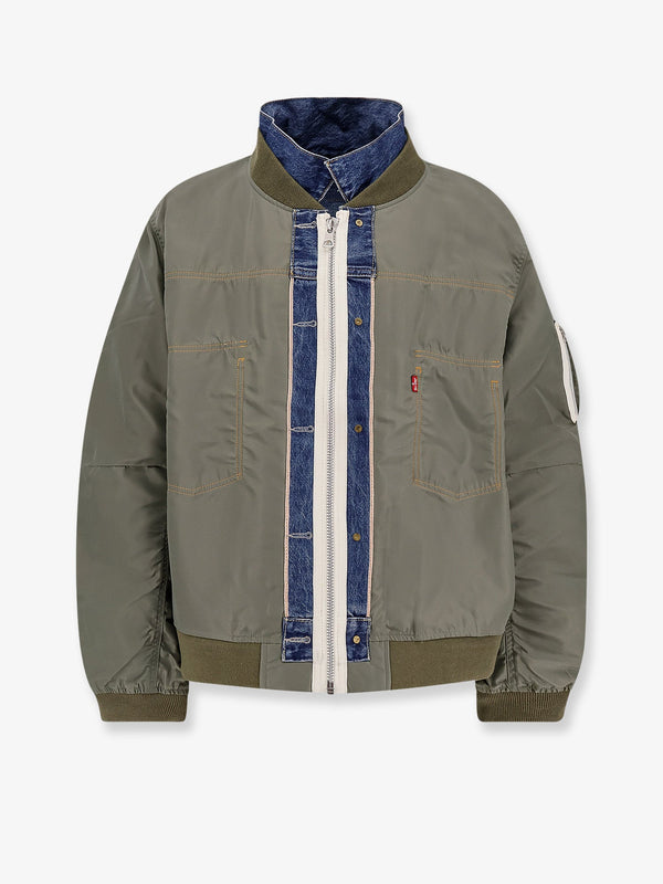 Sacai Levi'S X Sacai Reversible Denim And Nylon Bomber Jacket