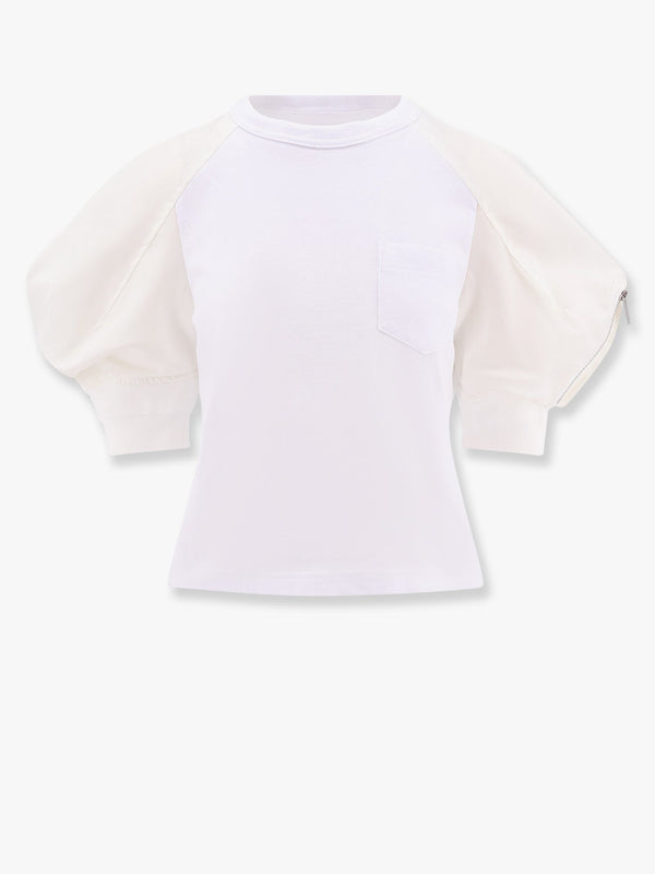 Cotton t-shirt with nylon short sleeve