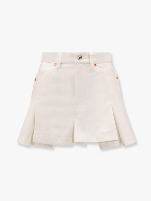 Cotton shorts with folds
