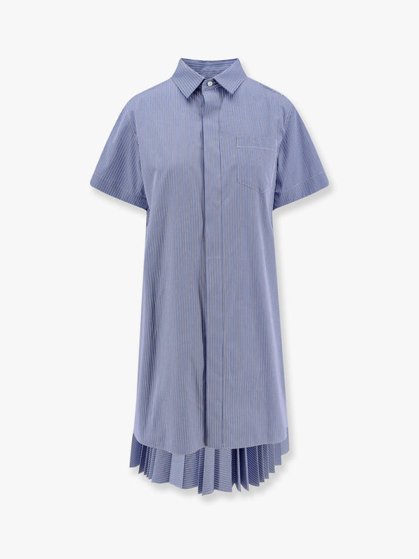 Striped cotton midi chemisier dress