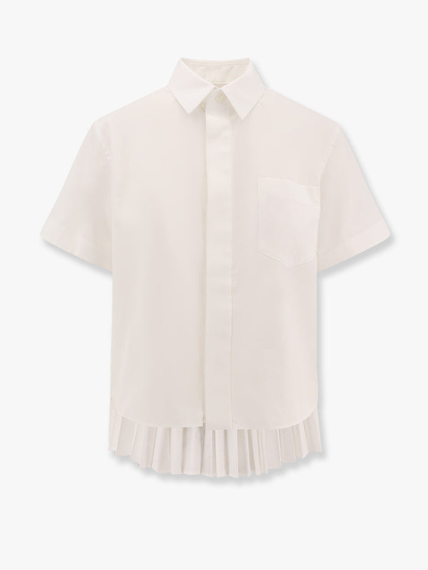 Cotton shirt with pleated insert on the back