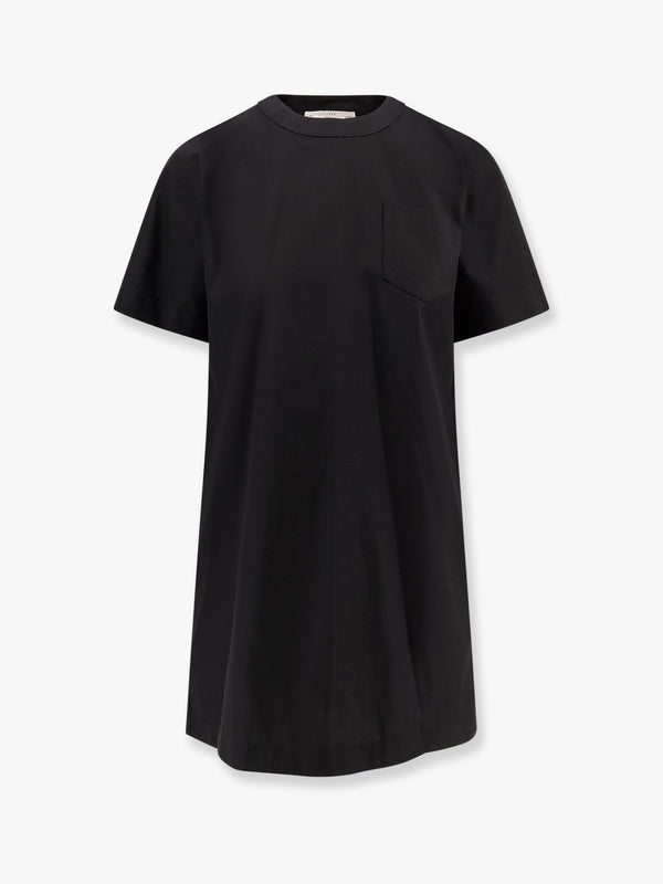 Dress with draped cotton inserts on the back