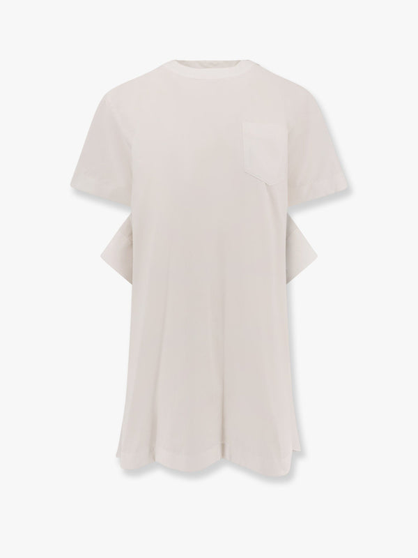 Dress with draped cotton inserts on the back
